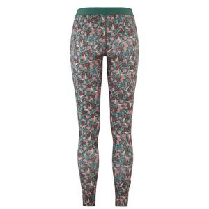 Kari‎ Traa Fryd Murk Base Layer Leggings Green Pink Floral Birds Womens Medium